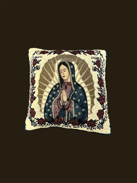 90s Mother Mary Tapestry Throw Pillow