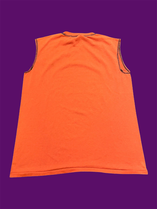 90s Perfect Pitch Bulldog Orange Tank Tee