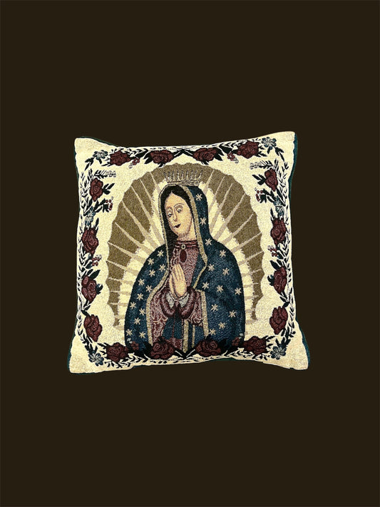 90s Mother Mary Tapestry Throw Pillow