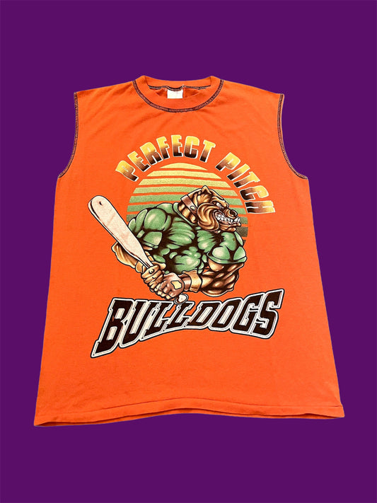 90s Perfect Pitch Bulldog Orange Tank Tee