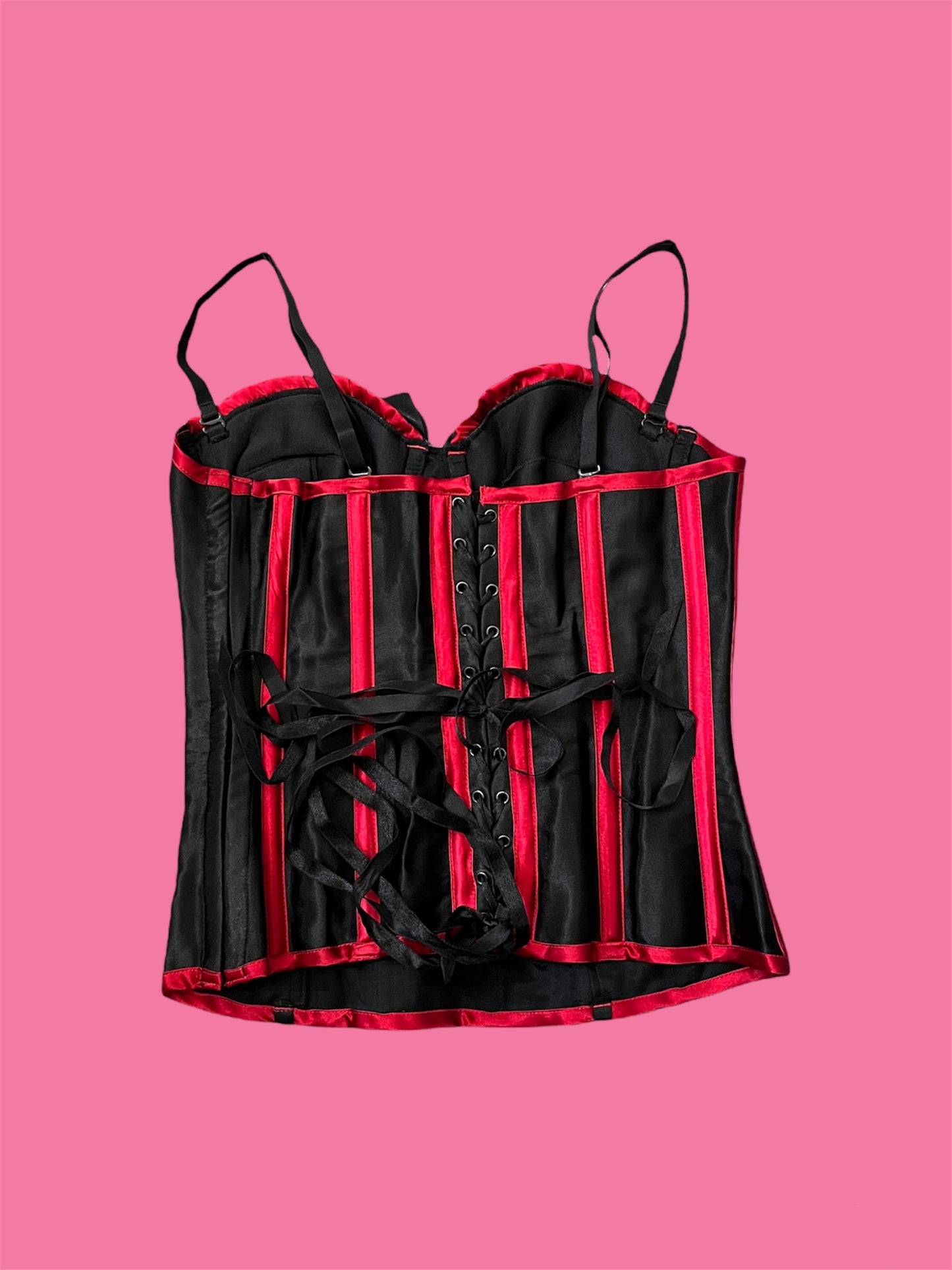 Y2K Fredricks Of Hollywood Red Striped Corset