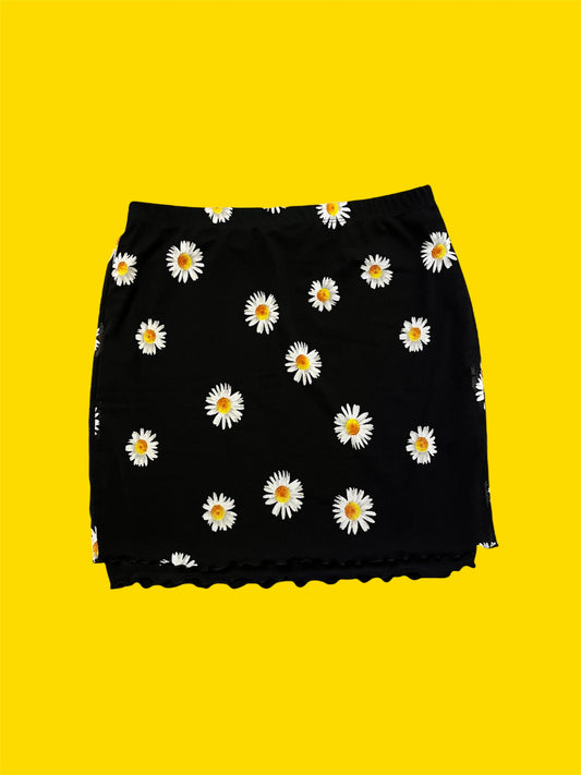 Y2K Daisy Mesh Midi Skirt