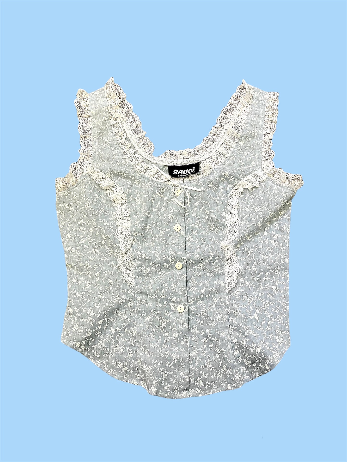 90s Sauci California Lace Corset Top